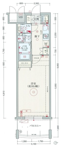 エステムコート難波IIアレグリアの間取り