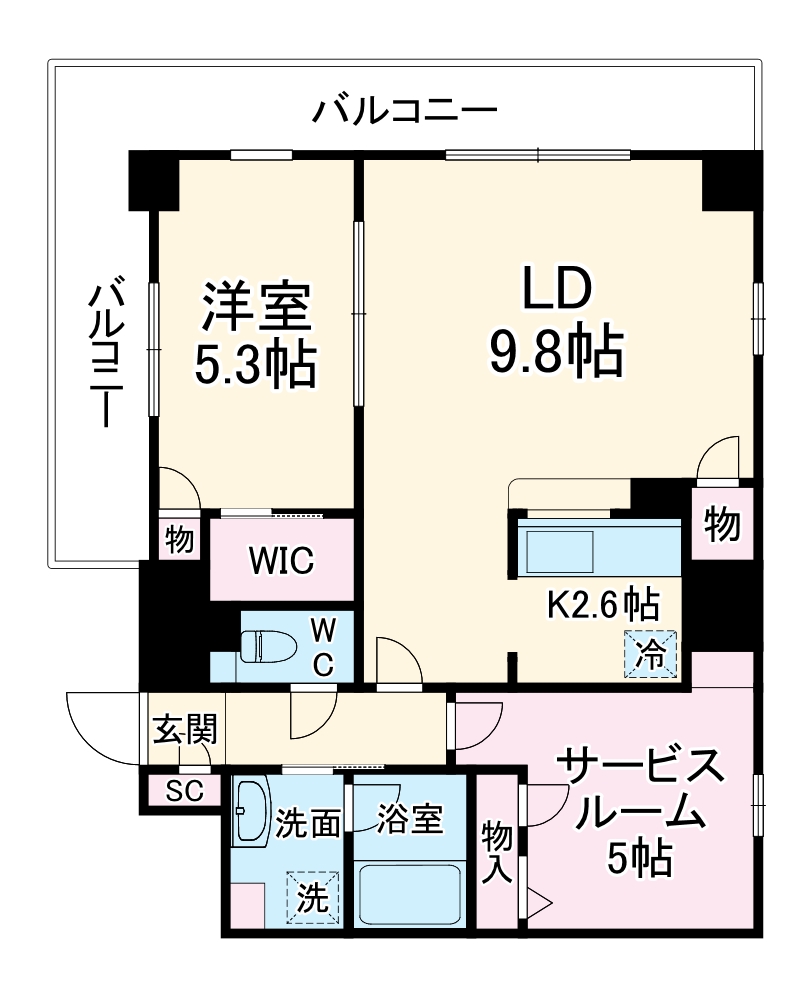 グランルージュ谷町六丁目の間取り