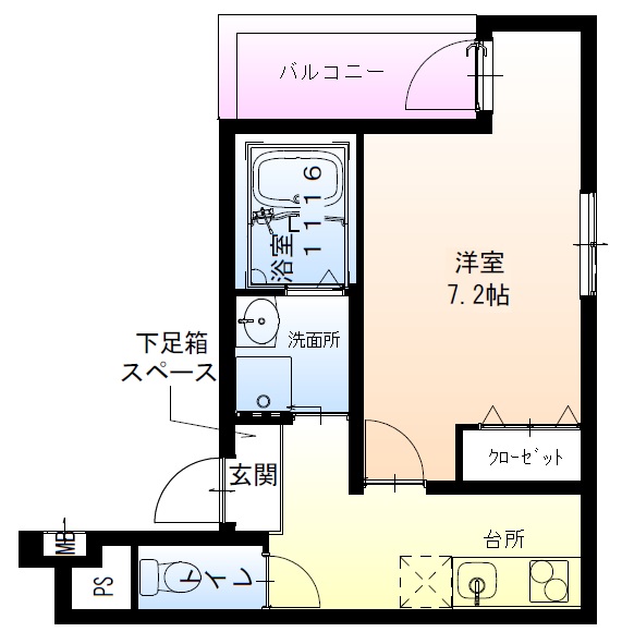 フジパレス下新庄駅南Ⅱ番館の間取り