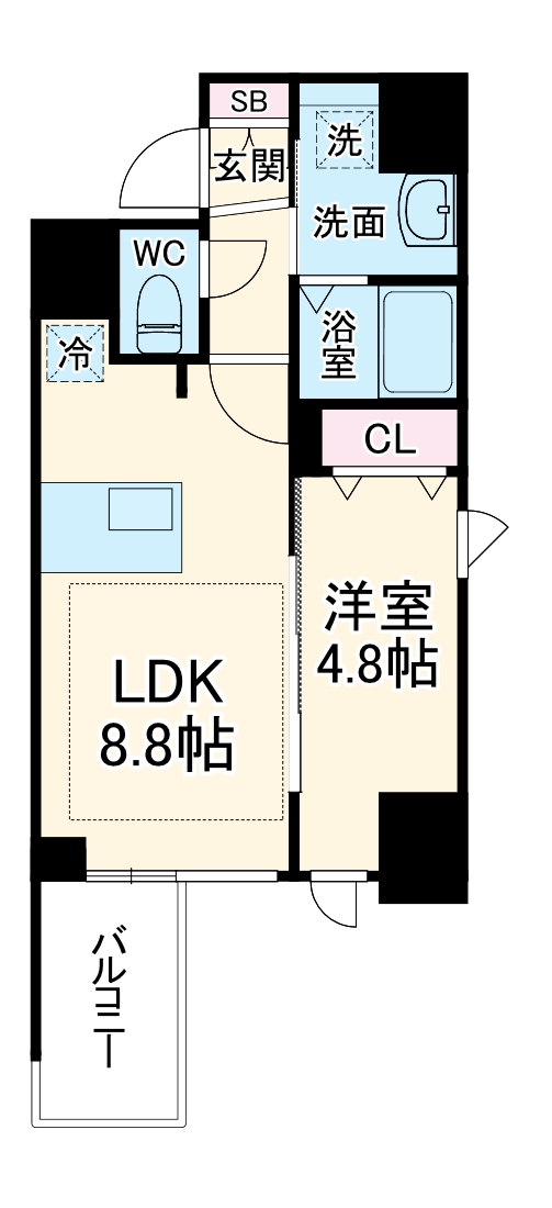 プレサンス北浜レガーロの間取り