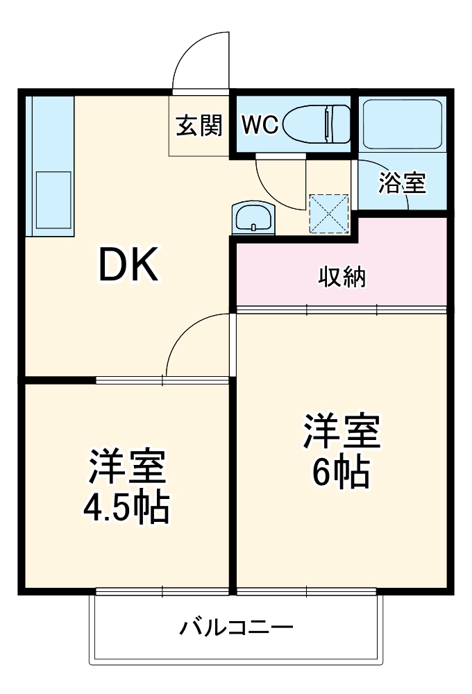 磯部ハイツ月見屋敷Aの間取り