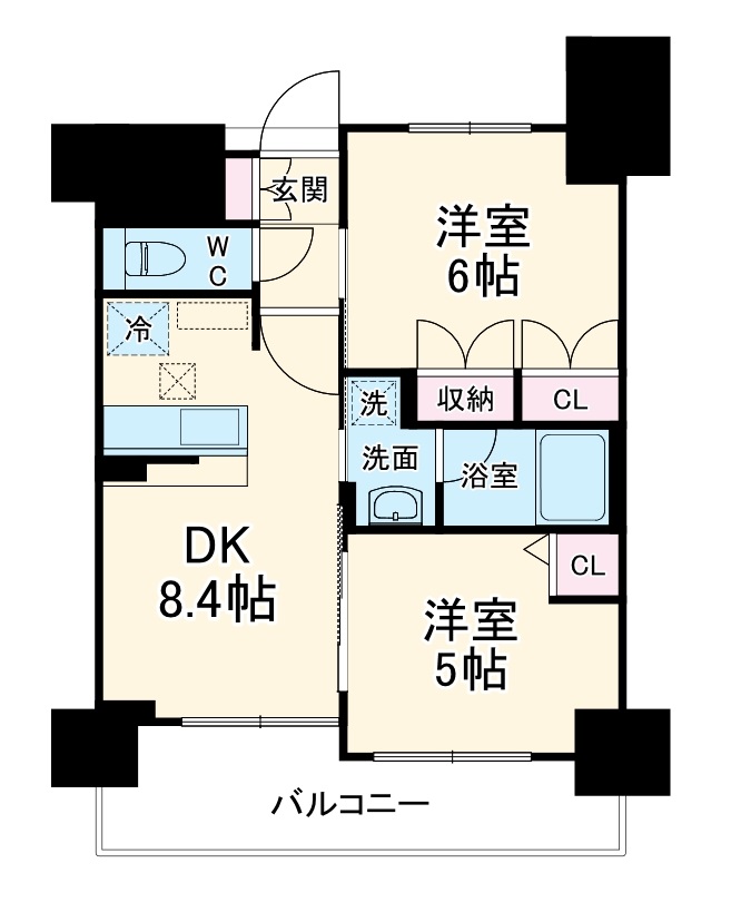 エステムプラザ大手前エヴァースの間取り