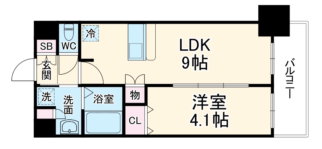 プレサンス大手前ピリオドの間取り