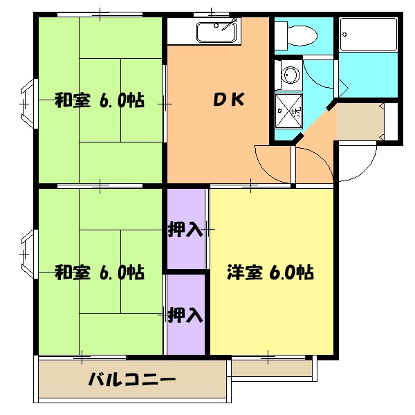 磯部ハイツCの間取り