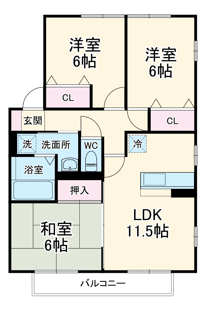 レシェンテ茨木E棟の間取り