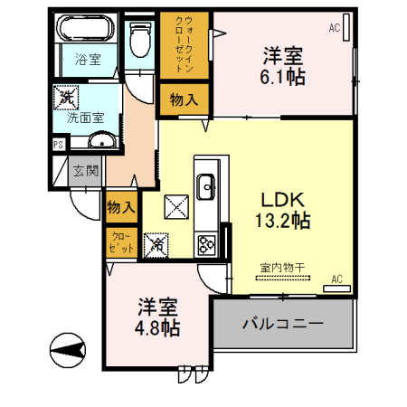 エトワール新高B棟の間取り