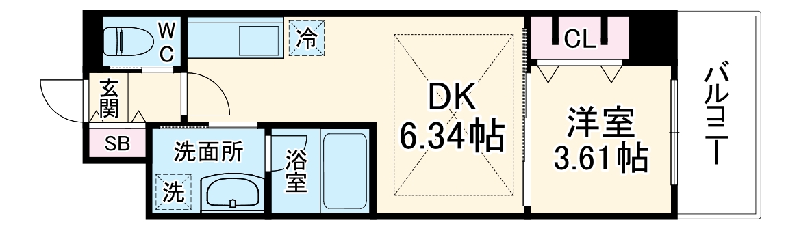 扇町公園プライマリーワンの間取り