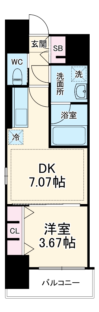 扇町公園プライマリーワンの間取り