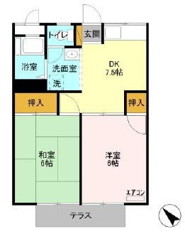 ヴィラ中山Ｂ棟の間取り