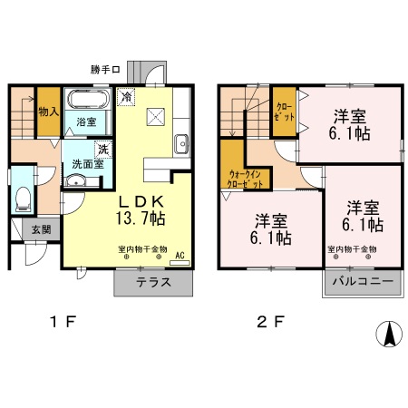 領家貸家Aの間取り