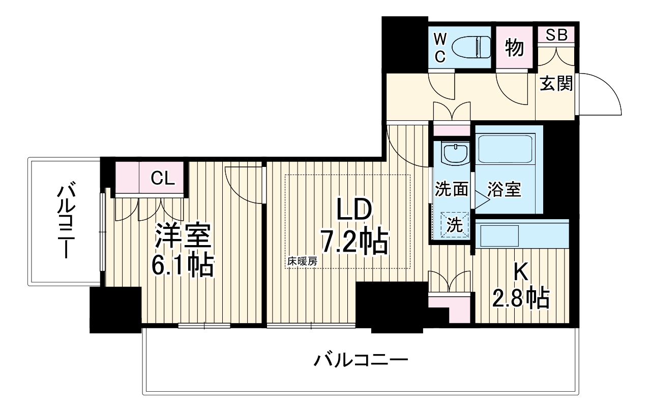 エルヴェ東天満の間取り