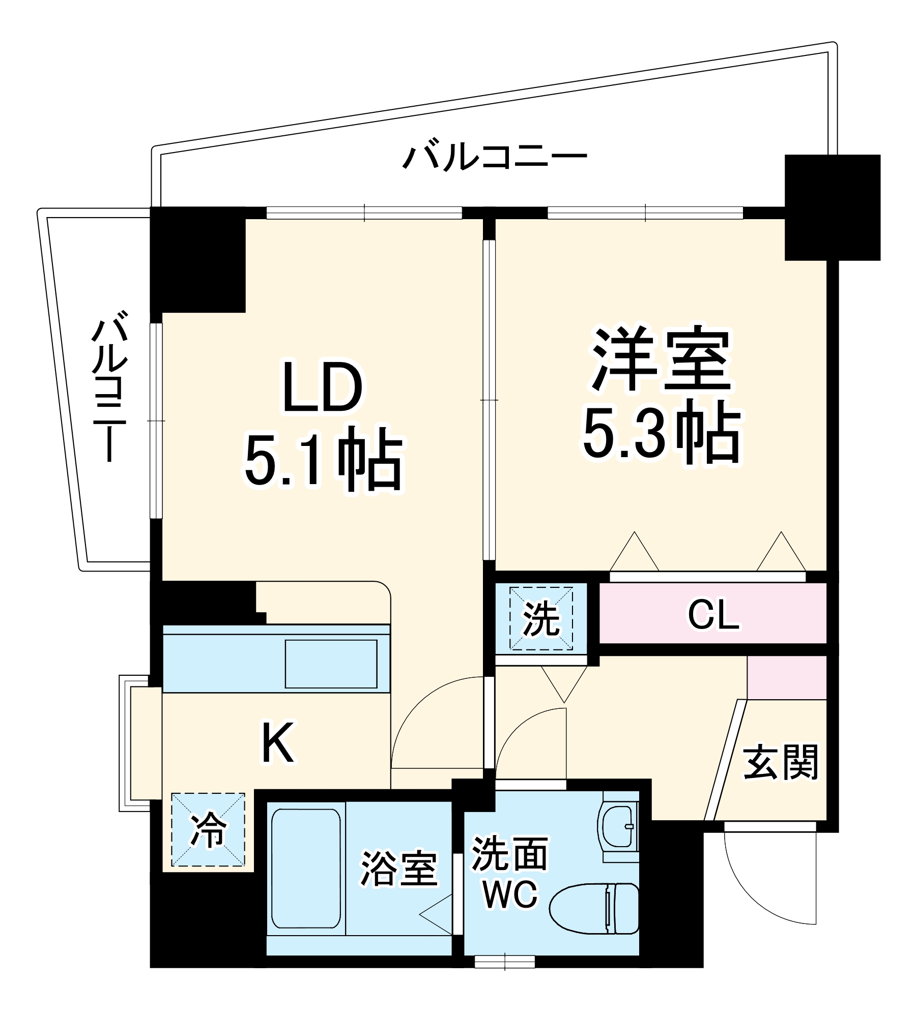 レジディア天神橋の間取り
