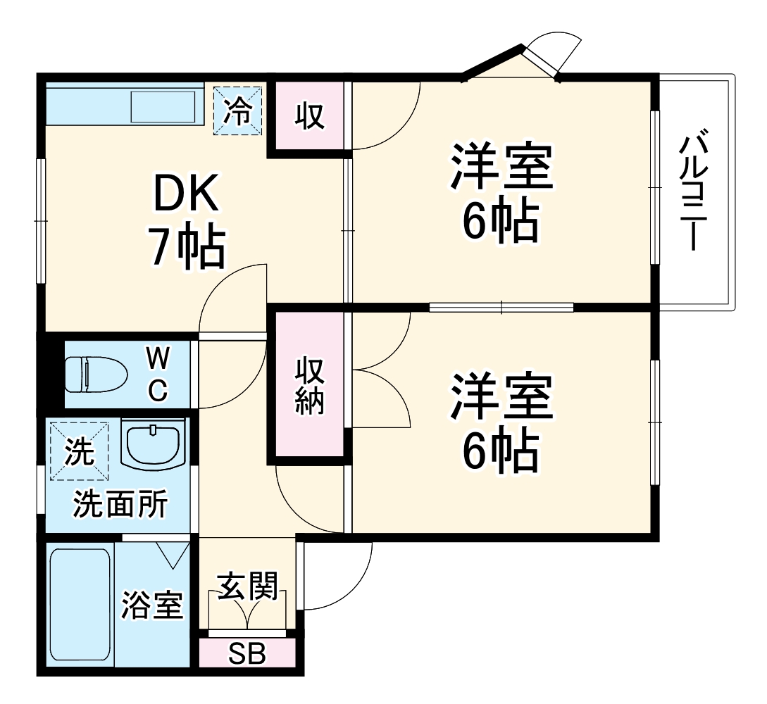 ウエストハイツ A棟の間取り