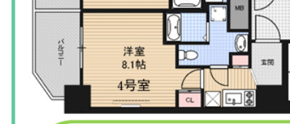 本町橋の完工年月(2020年12月)築の賃貸マンションの間取り