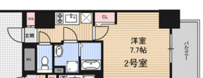 本町橋の完工年月(2020年12月)築の賃貸マンションの間取り