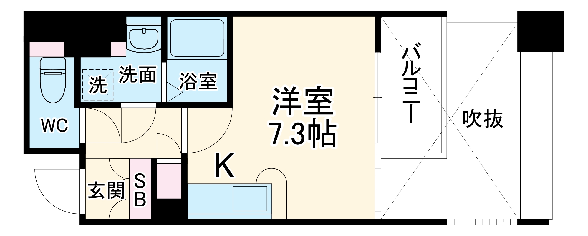 エイペックス松屋町ヴァンデュールの間取り