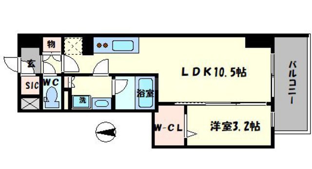 クロスレジデンス阿波座の間取り