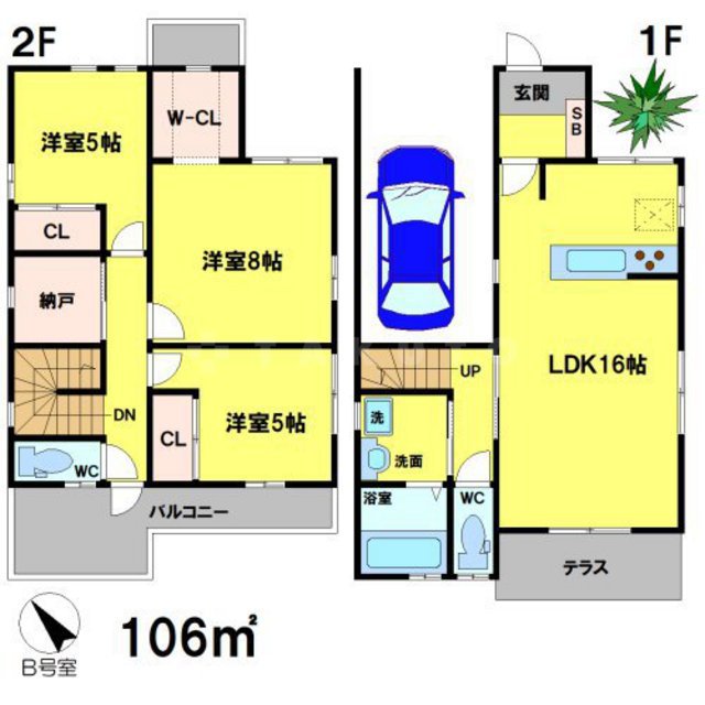千里山東貸家の間取り
