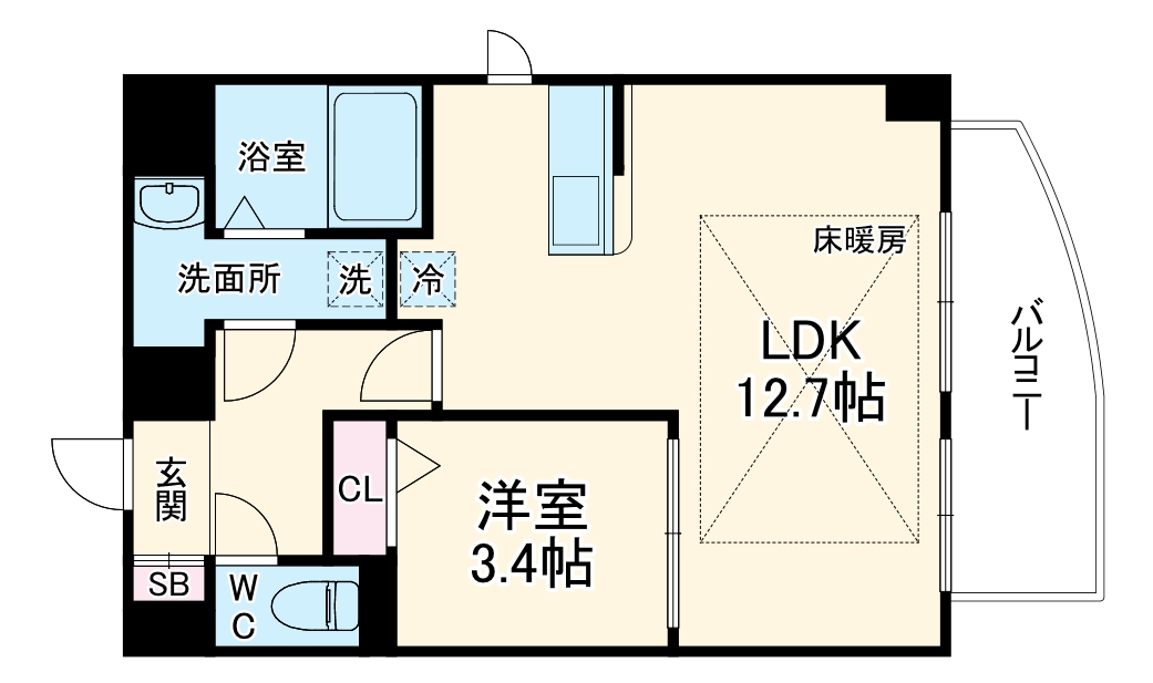 プランドール江戸堀の間取り