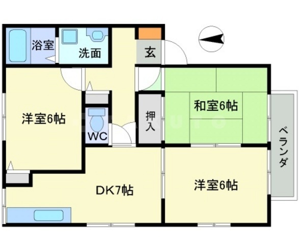 パーシモンハウスII F棟の間取り