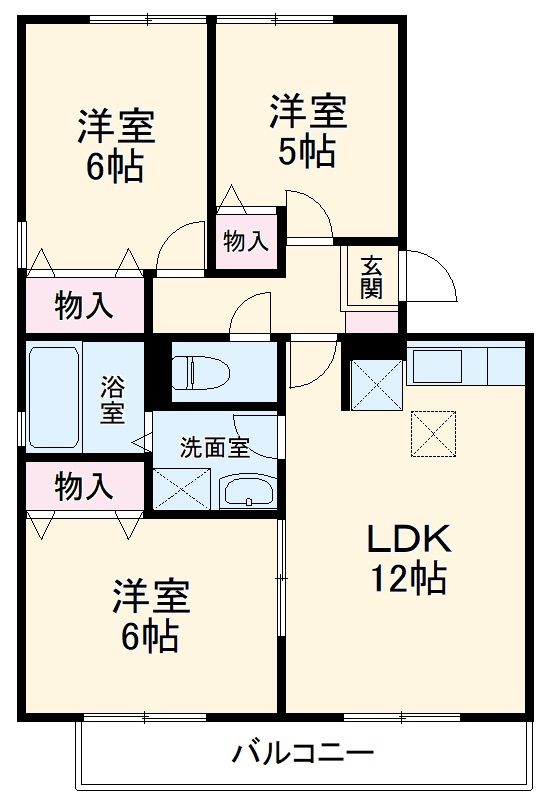 リビングタウン堀之内Aの間取り