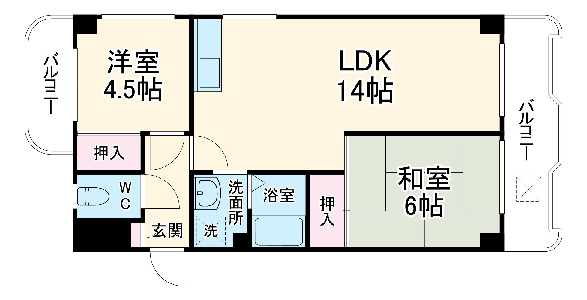 豊友マンション東豊中の間取り