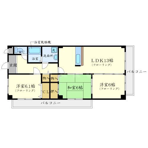 日恵ハイツE棟の間取り