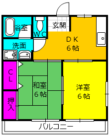 コーポ萩3の間取り