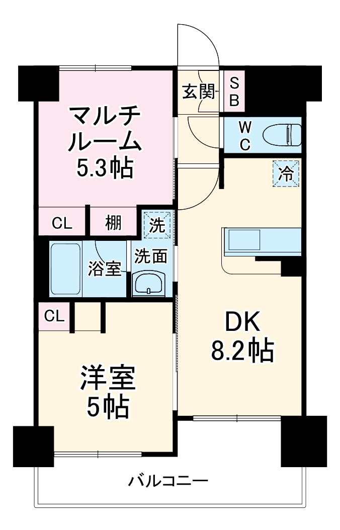 エステムプラザ大阪城パークフロントの間取り