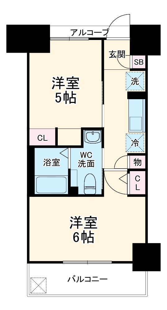 エステムプラザ大阪城パークフロントの間取り