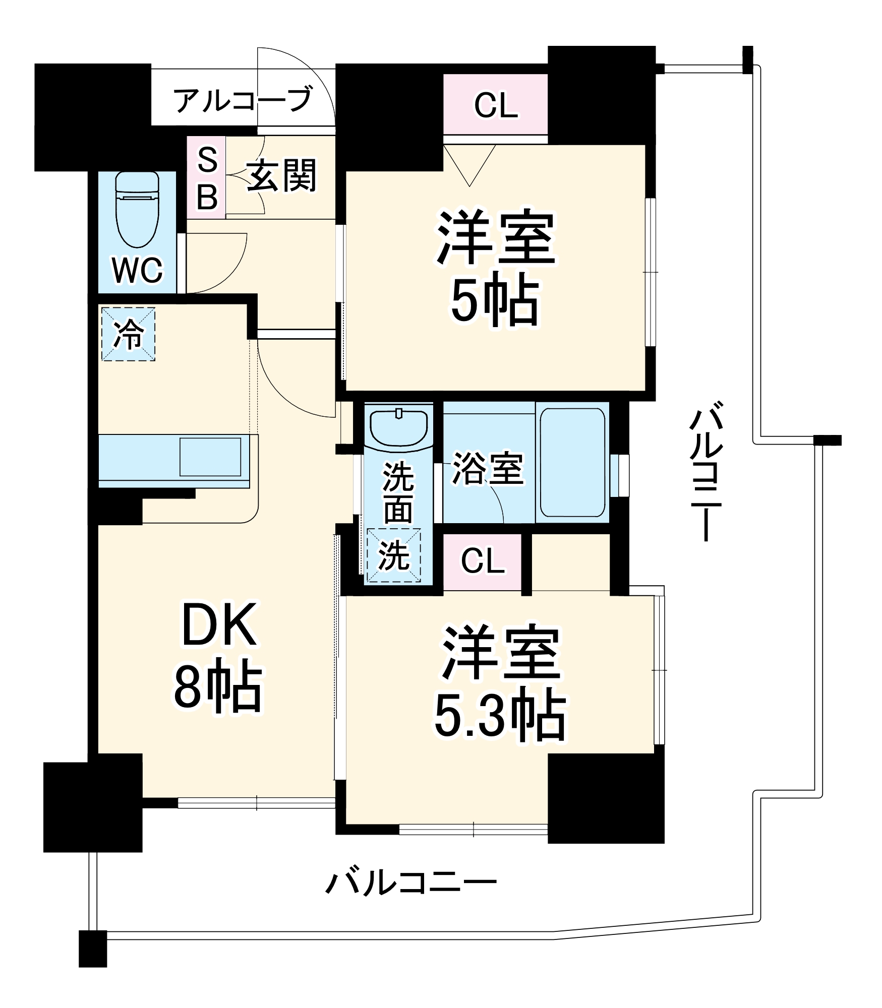 エステムプラザ難波WESTリバークロスの間取り