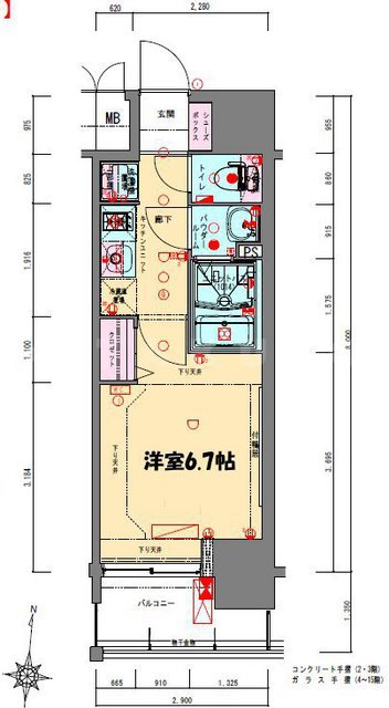 プレサンス立売堀ベルヴィルの間取り