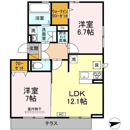 ルーエ Bの間取り