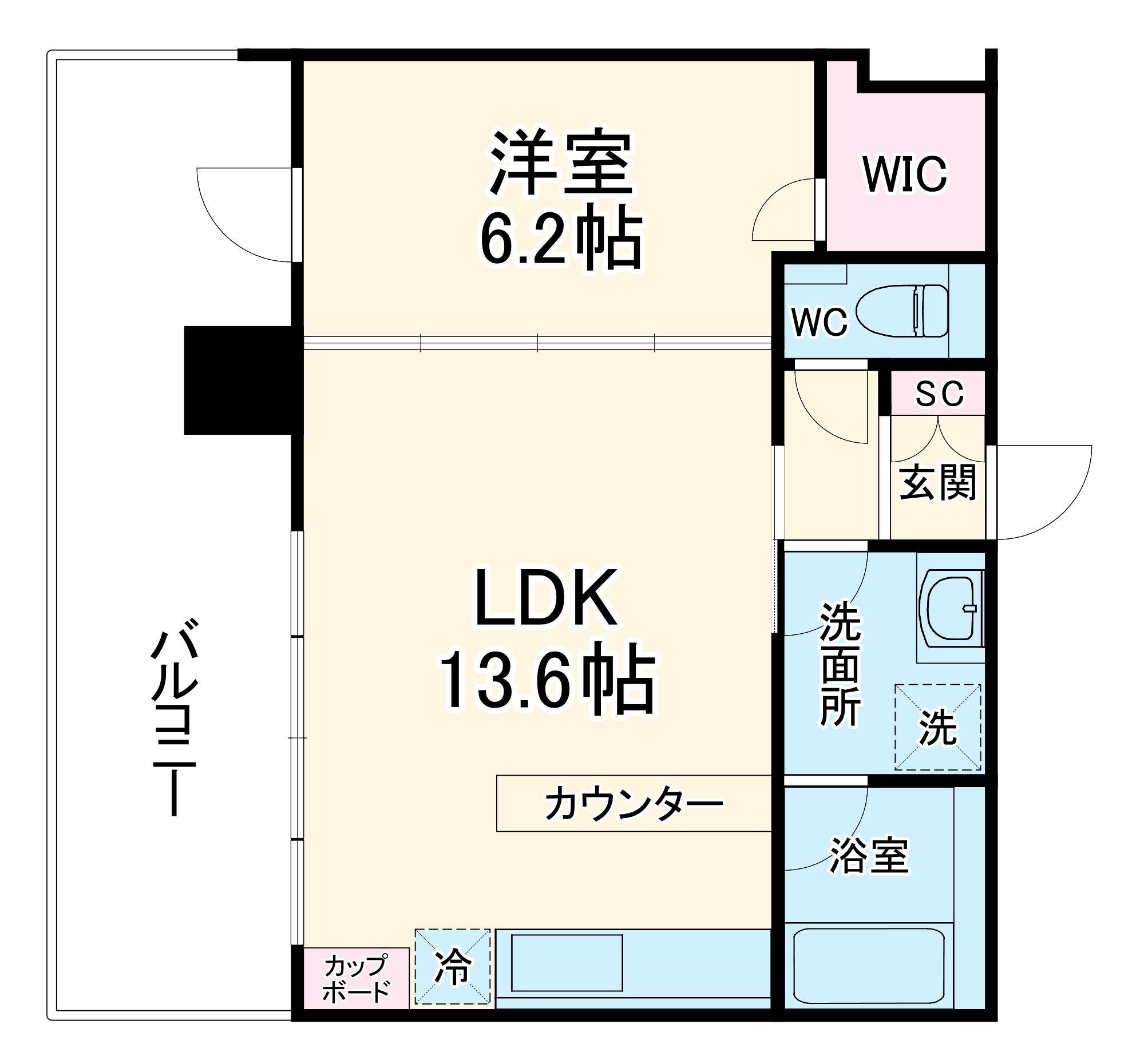クロスレジデンス大阪新町の間取り