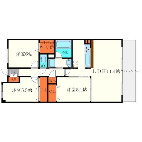 ウエストフィールドの間取り