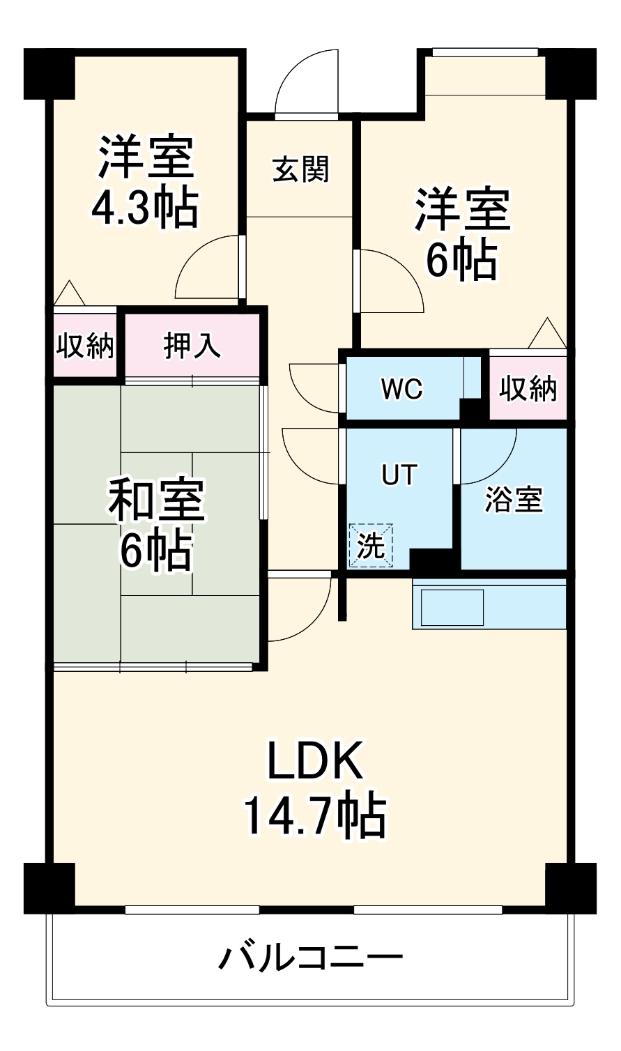 千里パノラマハイツ2の間取り