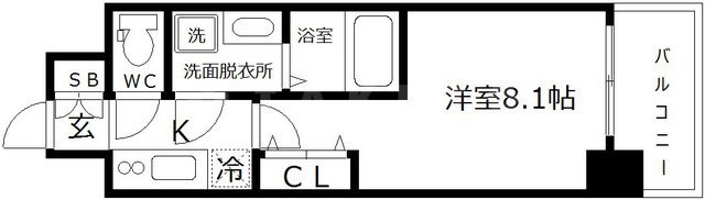 S-RESIDENCE阿波座WESTの間取り