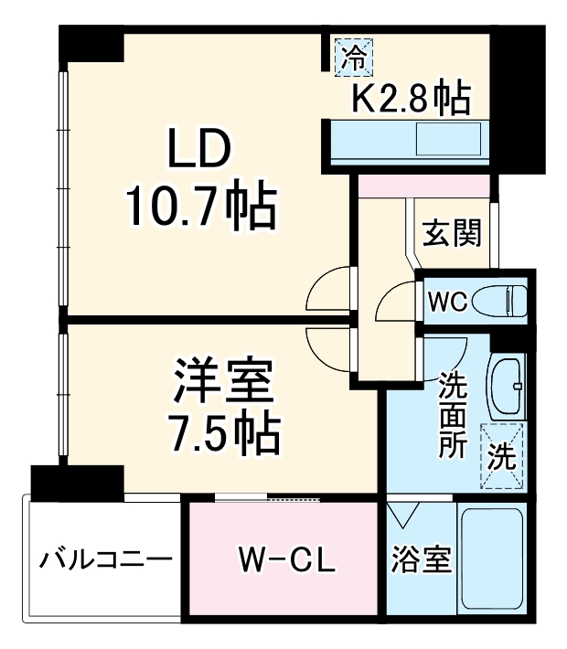 アステリオ北堀江ザ・メトロタワーの間取り