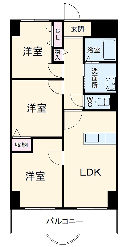 天神山マンションⅡ号館の間取り