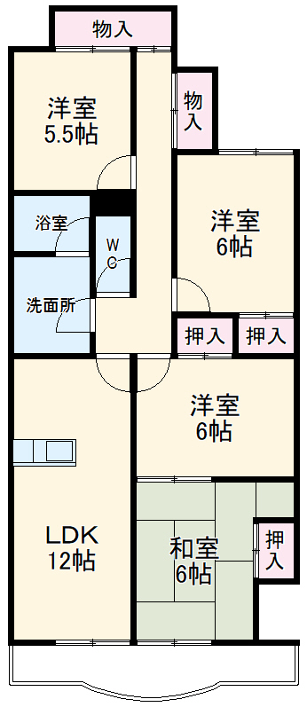 天神山マンションⅡ号館の間取り