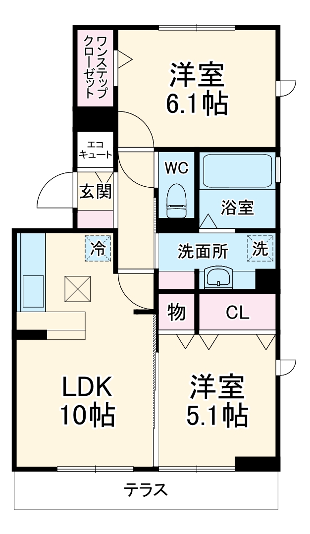 プレミール Bの間取り