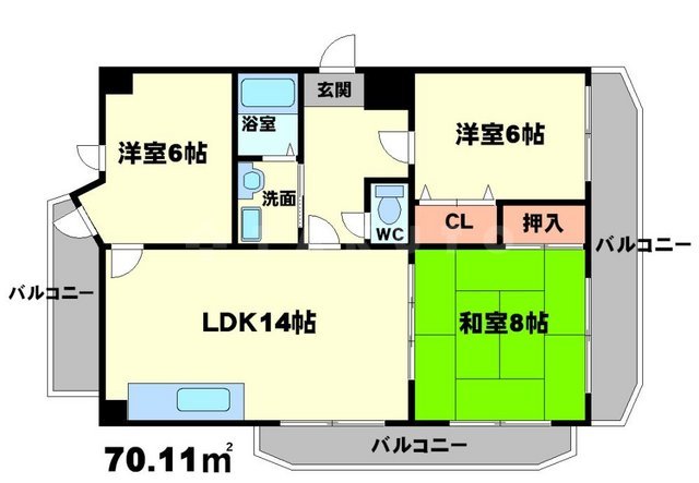 ベルメゾン千里の間取り