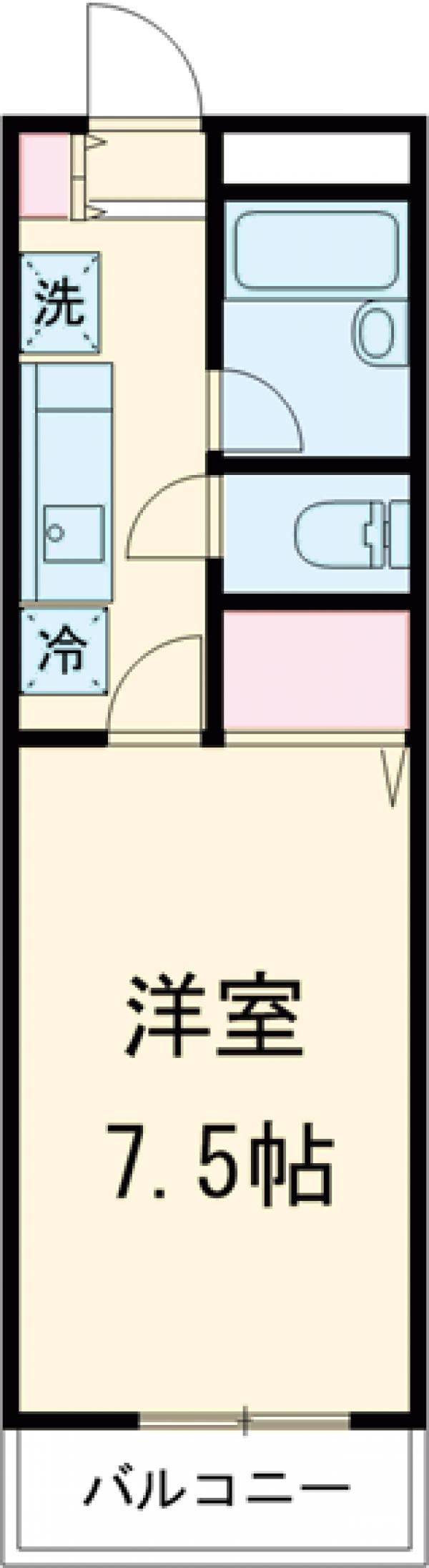 狭山ケ丘の完工年月(1999年12月)築の賃貸マンションの間取り