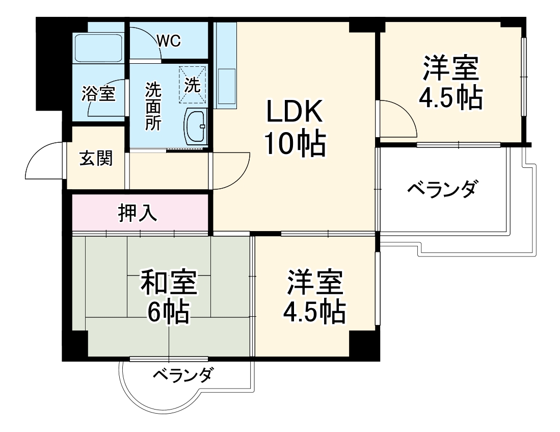 南千里ハイツの間取り