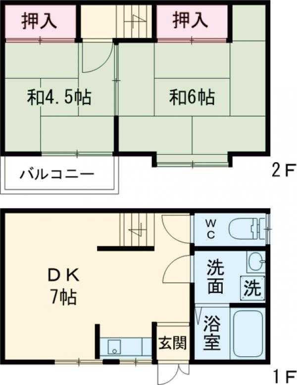 桂御所町貸家・1号室の間取り