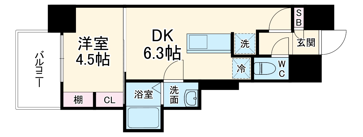 アヴェーレ京阪本通の間取り