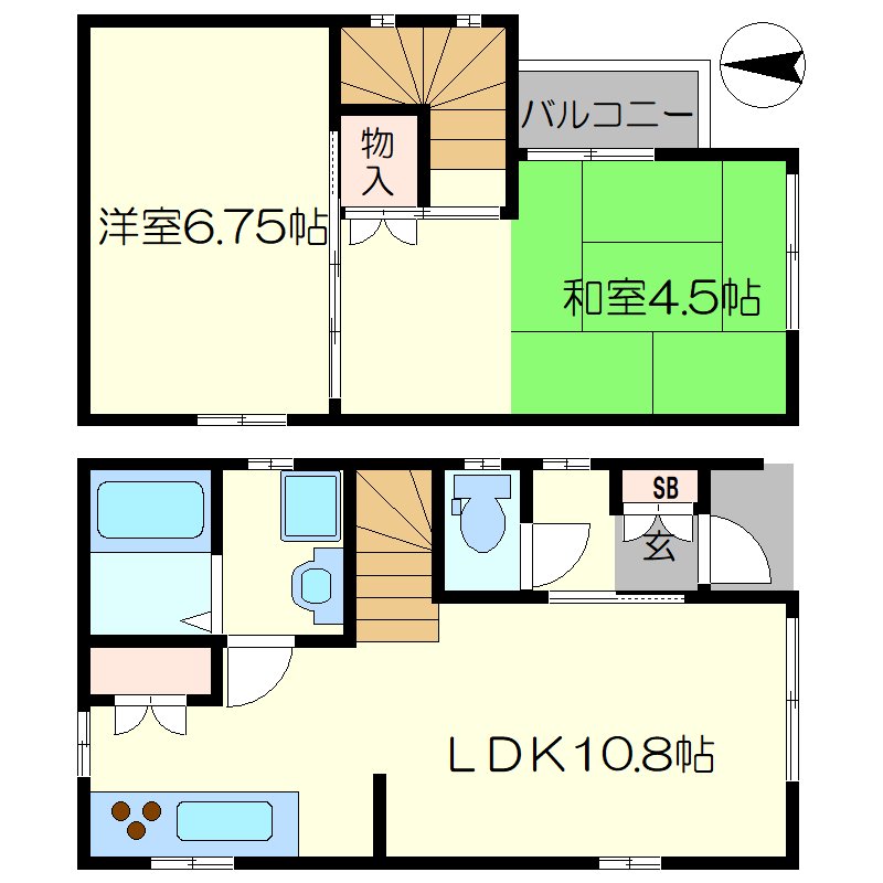 上京区橋本町貸家の間取り