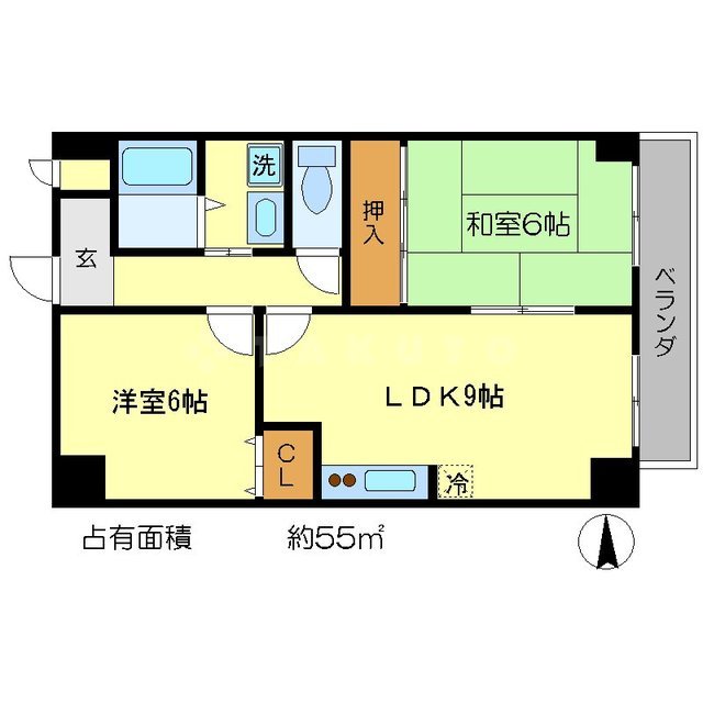 ダイアモンテ七条の間取り