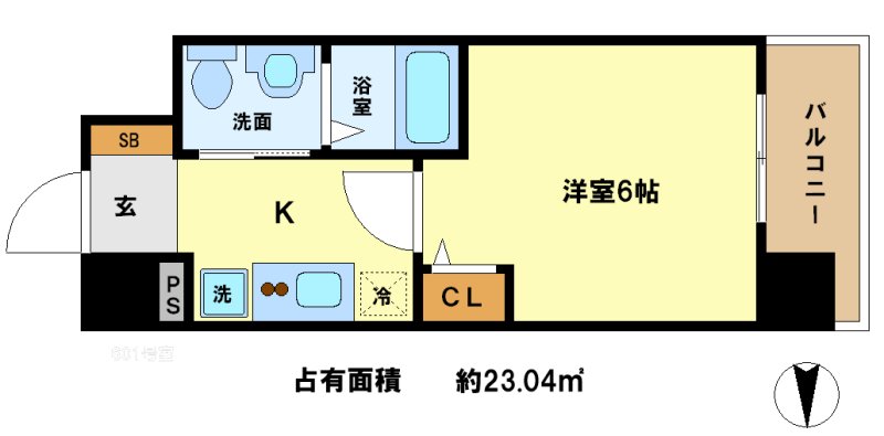 エストーネ京都二条の間取り