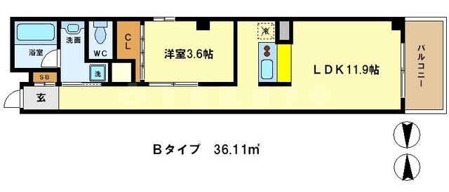 ソレイユ京都二条の間取り